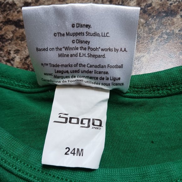 Disney Mickey Mouse NFL Saskatchewan Roughriders Baby Onesie Size 24 Months - Picture 4 of 9